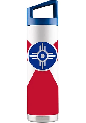 Wichita Flag 22oz Bottle with Blue Cap Stainless Steel Bottle - Blue