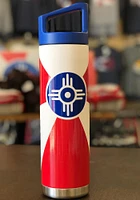 Wichita Flag 22oz Bottle with Blue Cap Stainless Steel Bottle - Blue