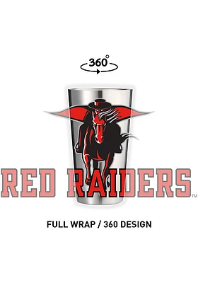 Texas Tech Red Raiders 16 oz Stainless Steel Pint Glass - Grey