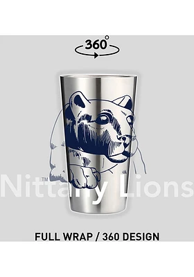 Penn State Nittany Lions 16 oz Stainless Steel Pint Glass - Grey