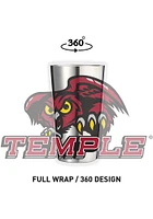 Temple Owls 16 oz Stainless Steel Pint Glass - Grey