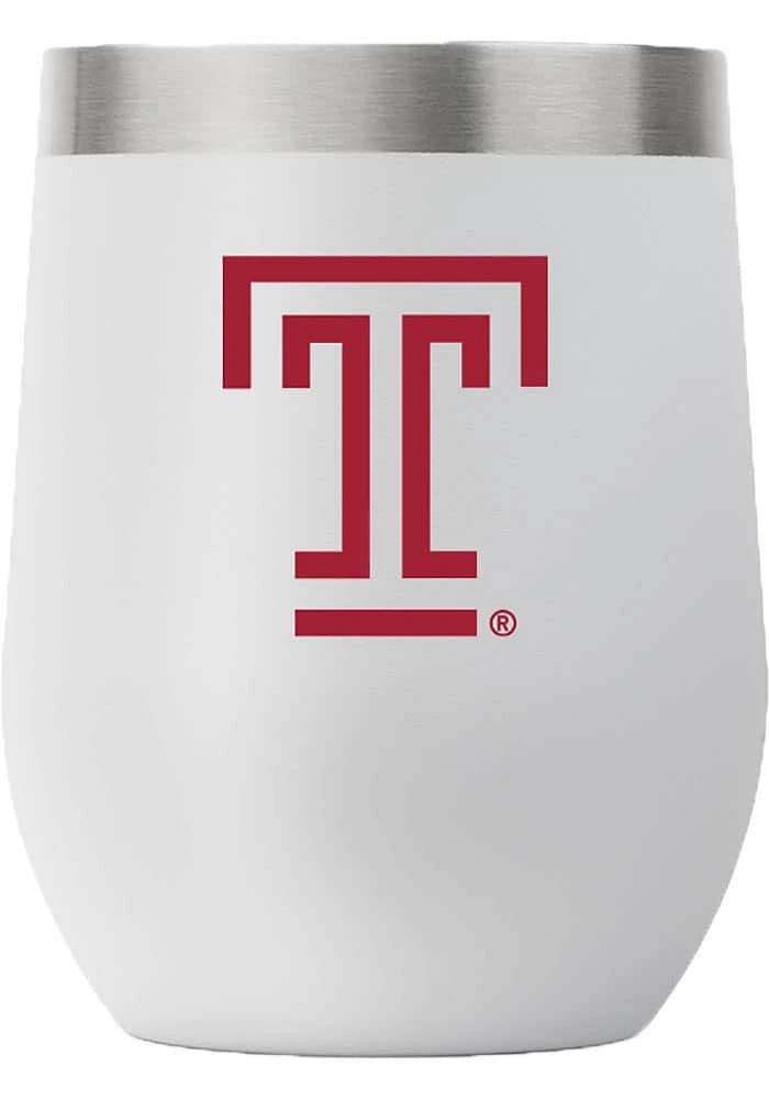 Temple Owls Team Logo 12oz Stemless Stainless Steel Stemless - Grey