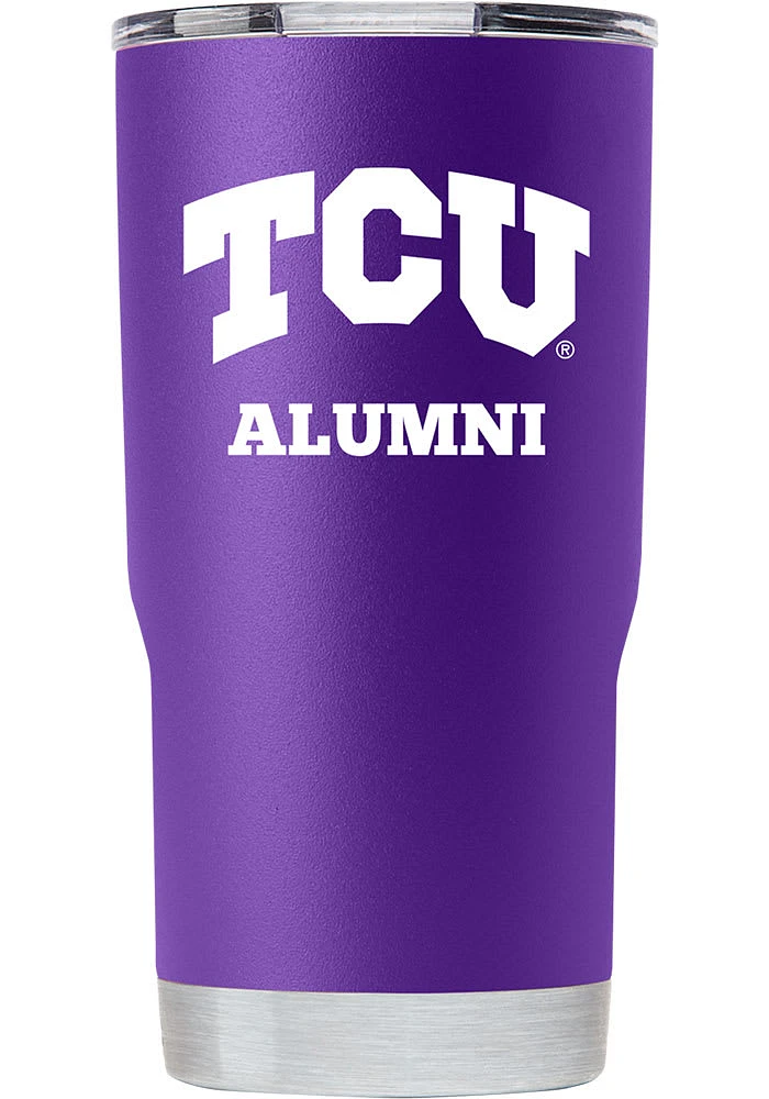 TCU Horned Frogs Team Logo 20 oz Stainless Steel Tumbler - Purple