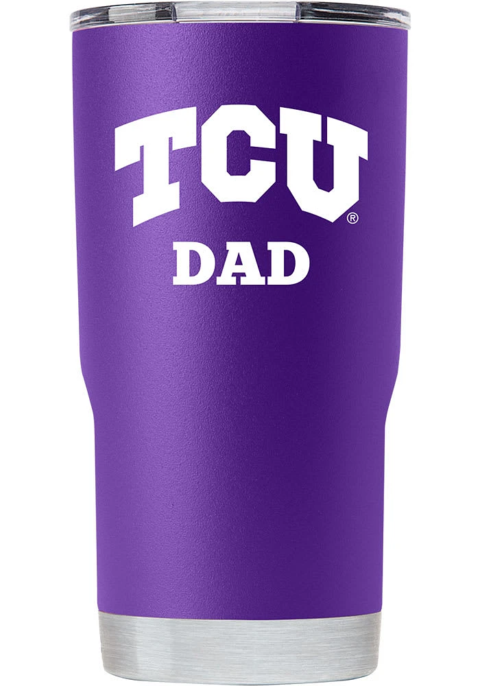 TCU Horned Frogs Team Logo 20 Ounce Stainless Steel Tumbler - Purple