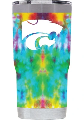 K-State Wildcats Tie Dye 20oz Stainless Steel Tumbler - White