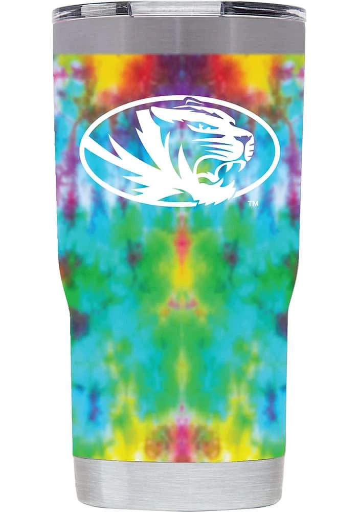 Missouri Tigers Tie Dye 20oz Stainless Steel Tumbler - White