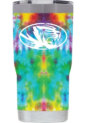 Missouri Tigers Tie Dye 20oz Stainless Steel Tumbler - White