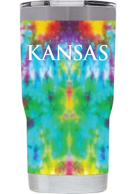 Kansas Jayhawks Tie Dye 20oz Stainless Steel Tumbler - White