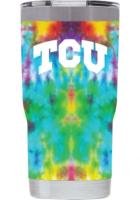 TCU Horned Frogs Tie Dye 20oz Stainless Steel Tumbler - White