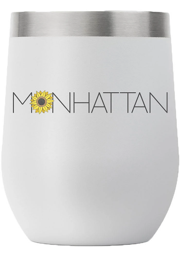 Manhattan Sunflower Wordmark 12 oz Stainless Steel Stemless