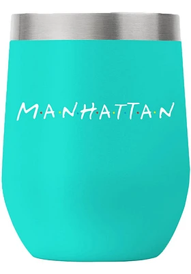 Manhattan Dots 12 oz Stainless Steel Stemless - Green