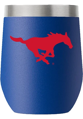 SMU Mustangs Team Logo 12oz Stemless Stainless Steel Stemless - Blue