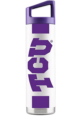 TCU Horned Frogs 22 oz White Stainless Steel Bottle - White