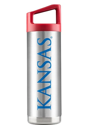Kansas Jayhawks 16 oz SS Stainless Steel Bottle - Grey