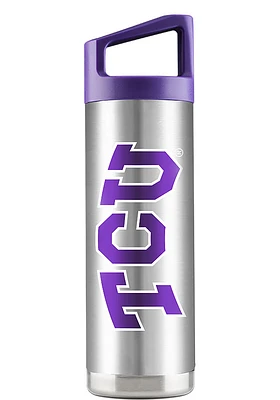 TCU Horned Frogs 16 oz SS Stainless Steel Bottle - Grey