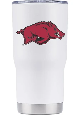 Arkansas Razorbacks 20oz White Stainless Steel Tumbler - White