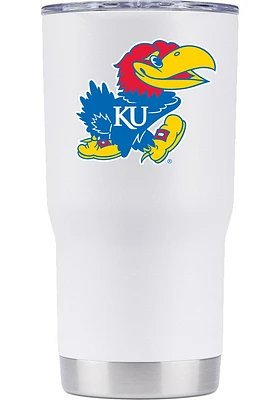 Kansas Jayhawks 20oz White Stainless Steel Tumbler - White