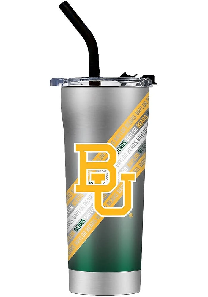 Baylor Bears Straw Stainless Steel Tumbler - Black