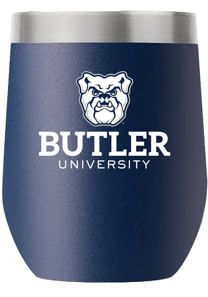 Butler Bulldogs Team Logo 12oz Stainless Steel Stemless - Navy Blue