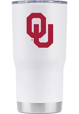Oklahoma Sooners 20oz White Stainless Steel Tumbler - White