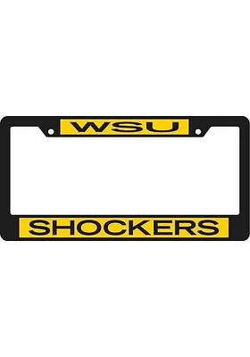 Wichita State Shockers Black Chrome License Plate Frame - Black