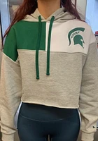 Hype and Vice Michigan State Spartans Womens Grey Colorblock Hooded Sweatshirt