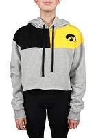 Hype and Vice Iowa Hawkeyes Womens Grey Colorblock Hooded Sweatshirt