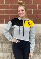 Hype and Vice Iowa Hawkeyes Womens Grey Colorblock Hooded Sweatshirt