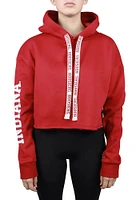 Hype and Vice Indiana Hoosiers Womens Cardinal Cropped Hooded Sweatshirt