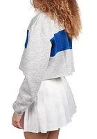 Hype and Vice Kansas Jayhawks Womens Grey Era Cropped Crew Sweatshirt