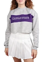Hype and Vice K-State Wildcats Womens Grey Era Cropped Crew Sweatshirt
