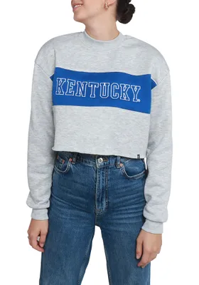 Hype and Vice Kentucky Wildcats Womens Grey Era Cropped Crew Sweatshirt