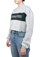 Hype and Vice Michigan State Spartans Womens Grey Era Cropped Crew Sweatshirt