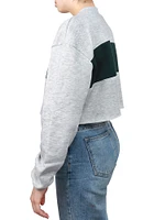 Hype and Vice Michigan State Spartans Womens Grey Era Cropped Crew Sweatshirt