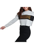 Hype and Vice Missouri Tigers Womens Grey Era Cropped Crew Sweatshirt