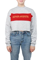 Hype and Vice Iowa State Cyclones Womens Grey Era Cropped Crew Sweatshirt
