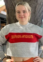 Hype and Vice Iowa State Cyclones Womens Grey Era Cropped Crew Sweatshirt