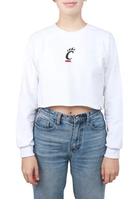 Hype and Vice Cincinnati Bearcats Womens White Lounge Crew Sweatshirt