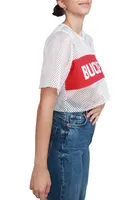 Ohio State Buckeyes Womens Hype and Vice Cropped Mesh Fashion Football Jersey - White