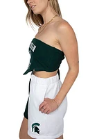 Hype and Vice Michigan State Spartans Womens Green Bandana Tie Back Tank Top