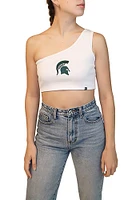 Hype and Vice Michigan State Spartans Womens White Senior One Shoulder Tank Top