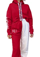 Hype and Vice Kansas Jayhawks Womens Two Tone Colorblock White Sweatpants