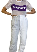 Hype and Vice K-State Wildcats Womens Willie Colorblock White Sweatpants