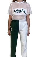 Hype and Vice Michigan State Spartans Womens Two Tone Colorblock Sweatpants