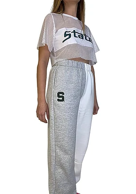 Hype and Vice Michigan State Spartans Womens Two Tone Colorblock Sweatpants