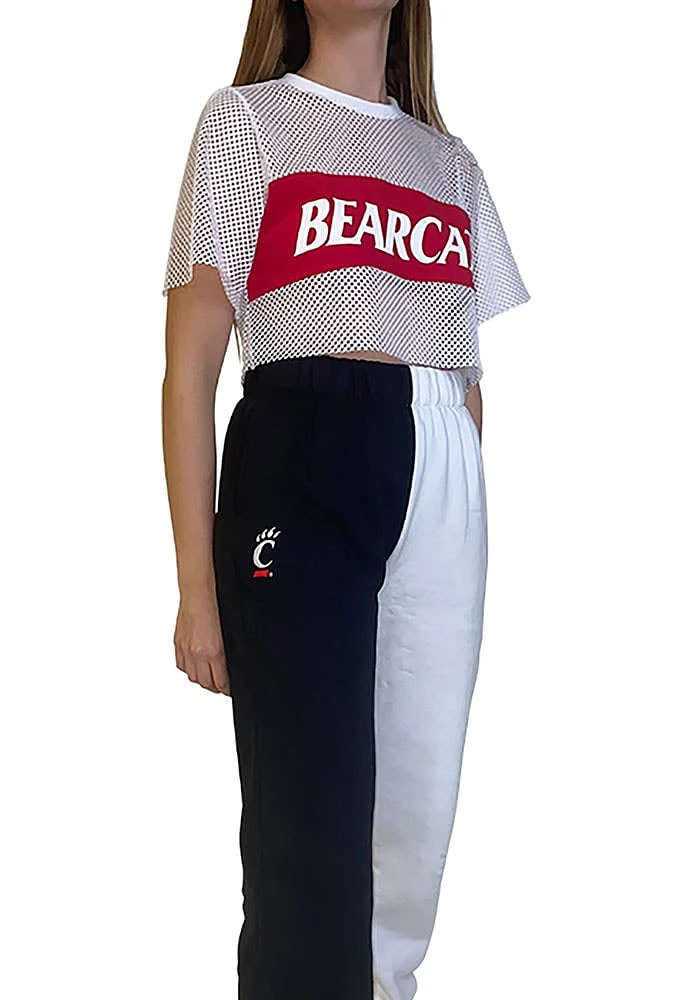 Hype and Vice Cincinnati Bearcats Womens Two Tone Colorblock Design White Sweatpants