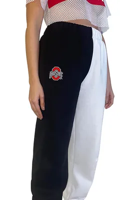 Hype and Vice Ohio State Buckeyes Womens Two Tone Colorblock White Sweatpants