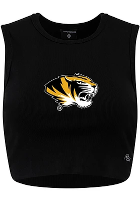 Hype and Vice Missouri Tigers Womens Black Cut Off Crop Tank Top