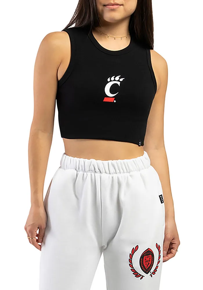 Hype and Vice Cincinnati Bearcats Womens Black Cut Off Crop Tank Top