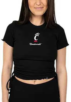 Hype and Vice Cincinnati Bearcats Womens Black Rivington Ribbed Short Sleeve T-Shirt